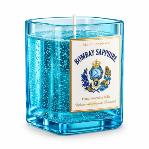 Bombay Sapphire Glass Candle | Handmade